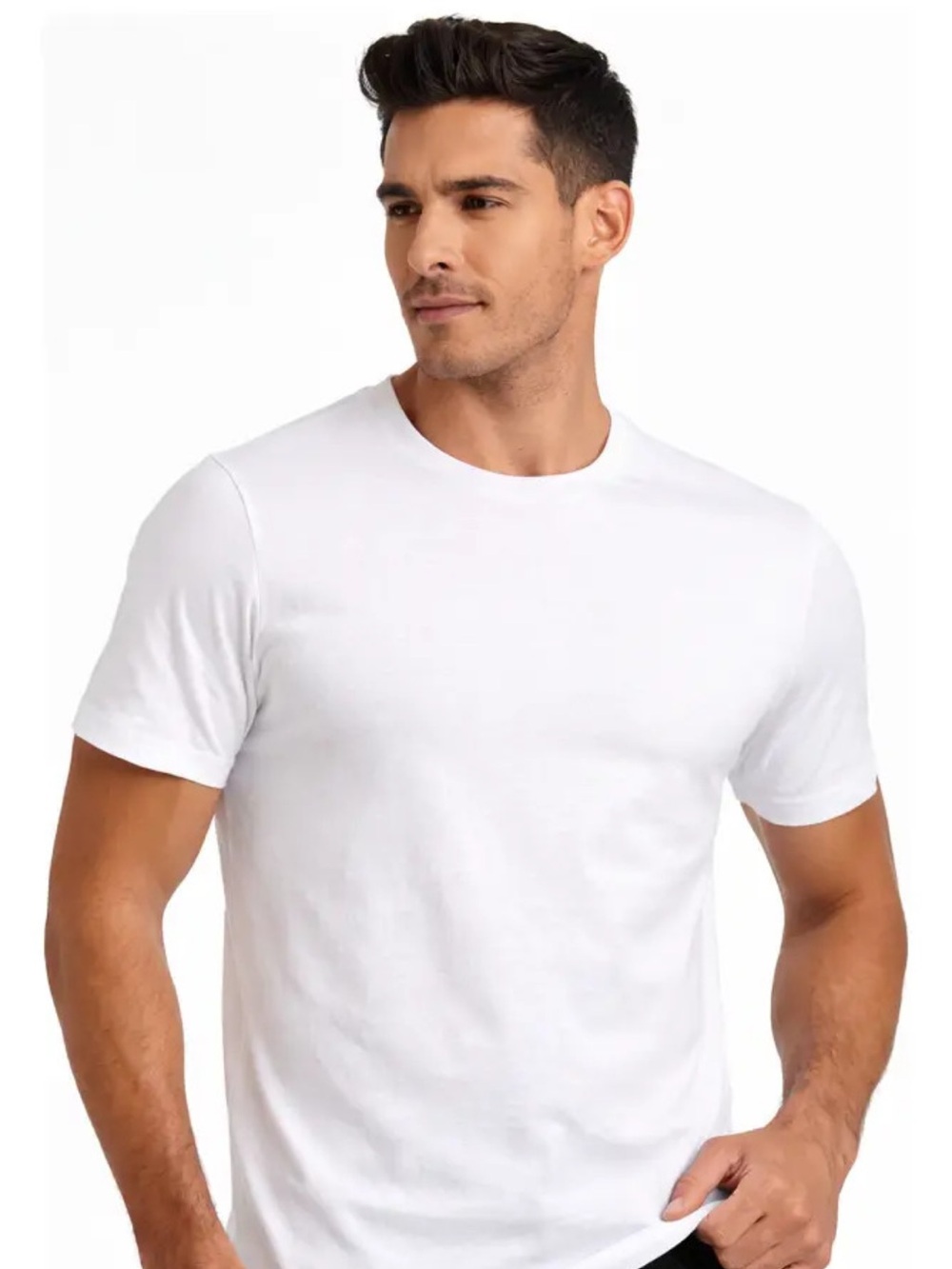 New Men's White Crew Neck Undershirt - Classic Comfort 3ct